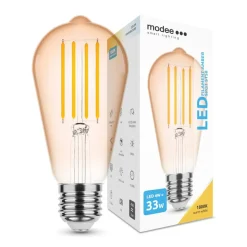 LED Fadenlampe E27 - ST58 - 4W entspricht 33W - 1800K extra Warmweiß