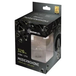 LED Fadenlampe Smoked glass E27 - G125 - 4,5W - 4000K Neutralweiß - XL Glaskolben