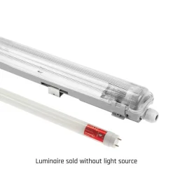 LED-Feuchtraumleuchte IP65 T8/G13 - 150cm Grau | 1- oder 2-Fassungen für 150cm LED Röhren Universal | IK10 Wannenleuchte