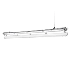 LED-Feuchtraumleuchte IP65 T8/G13 - 150cm Grau | 1- oder 2-Fassungen für 150cm LED Röhren Universal | IK10 Wannenleuchte