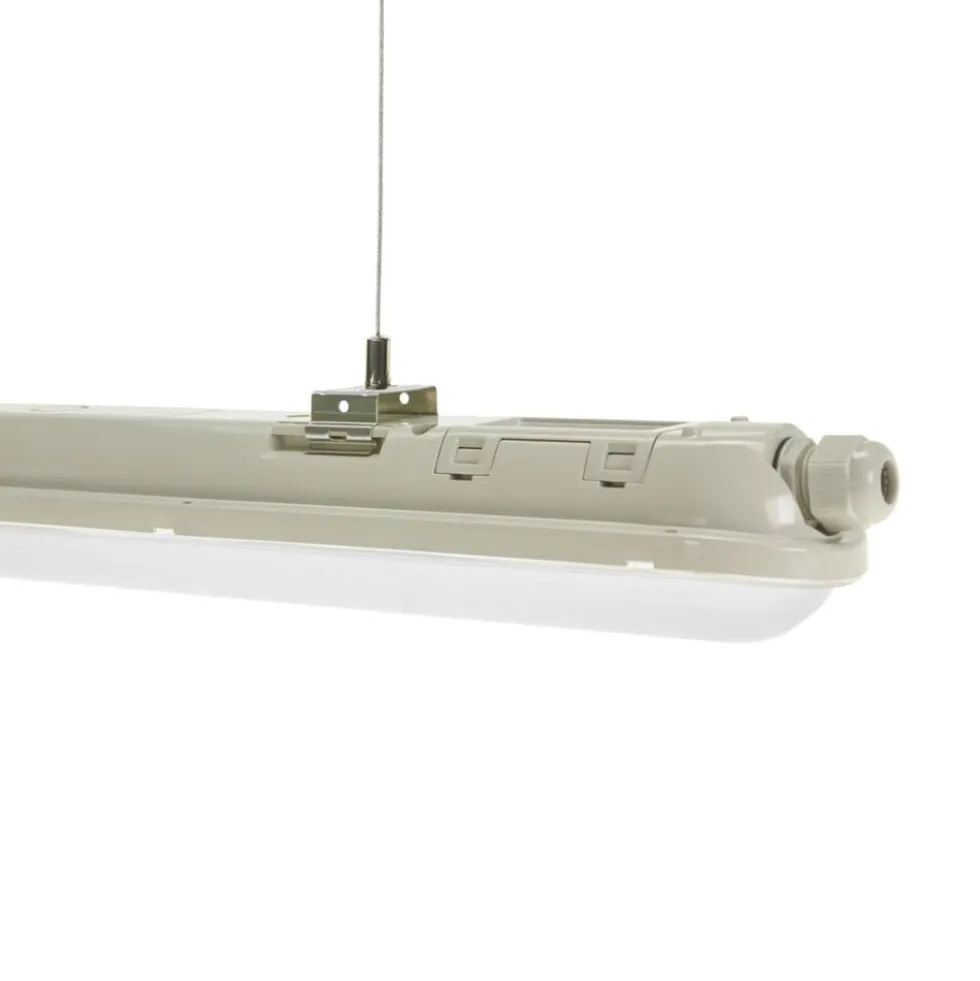 LED-Feuchtraumleuchte Wannenleuchte IP65 - 60cm - 20W - 3000 Lumen - 4000K 840 Neutral Weiss | IK10 - modulär anschließbar Durchgangsverdrahtung