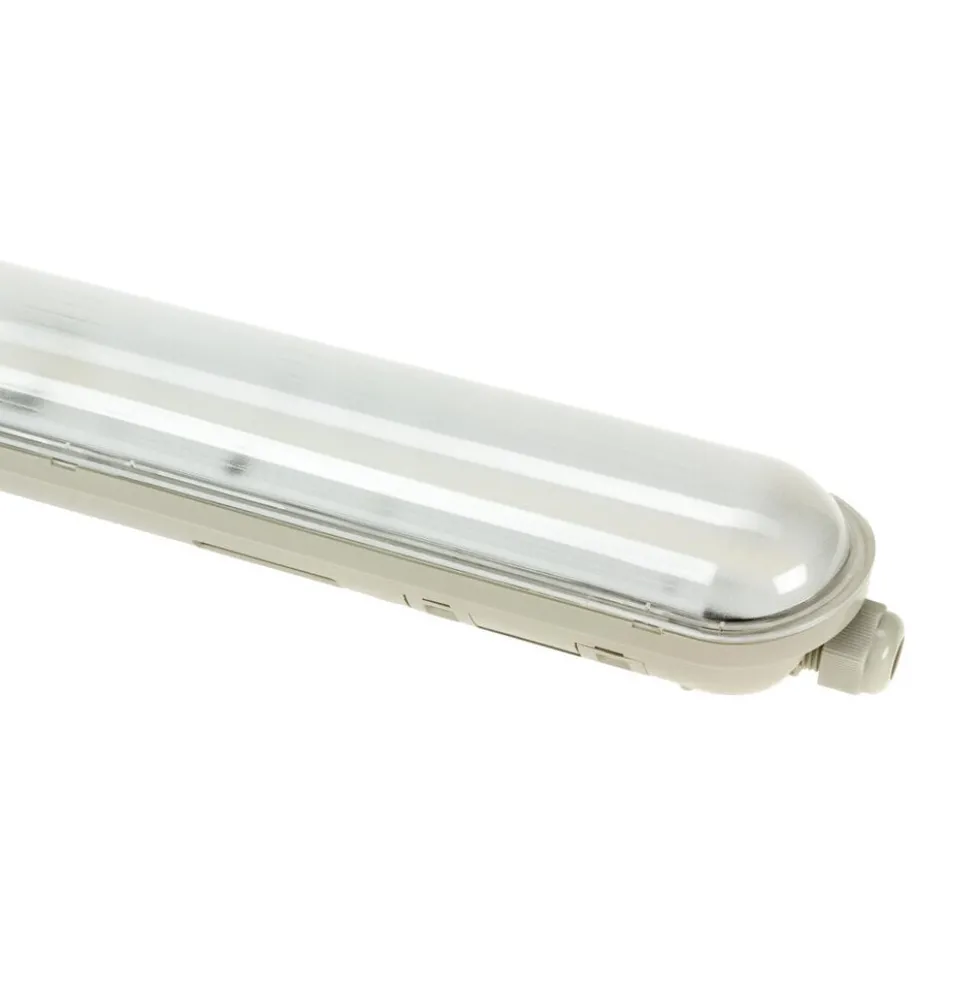 LED-Feuchtraumleuchte Wannenleuchte IP65 - 60cm - 20W - 3000 Lumen - 4000K 840 Neutral Weiss | IK10 - modulär anschließbar Durchgangsverdrahtung