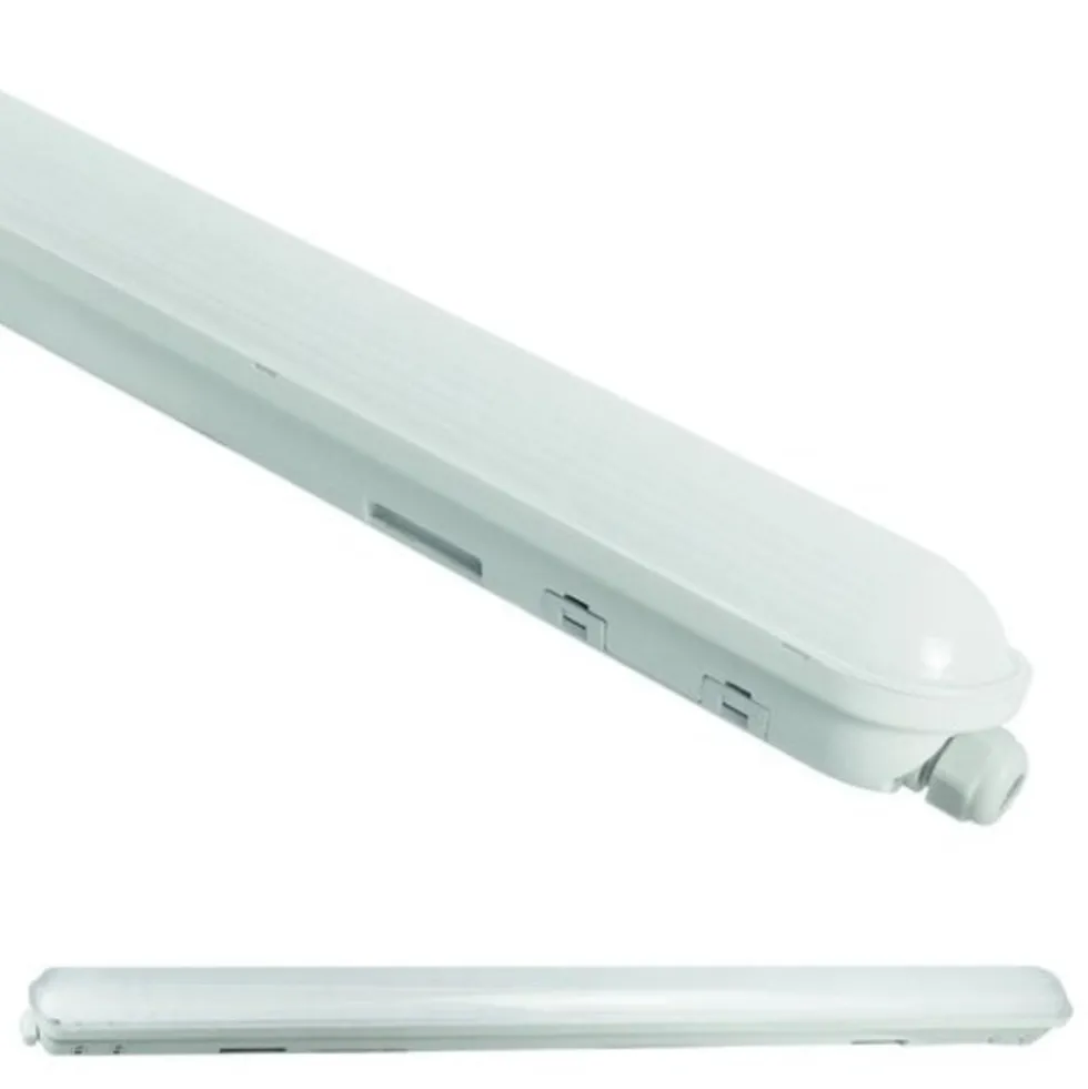 LED-Feuchtraumleuchte Wannenleuchte IP65 - 120cm - 38W 6498 Lumen - 4000K 840 Neutral Weiss | IK10 - Modulär Anschließbar Durchgangsverdrahtung