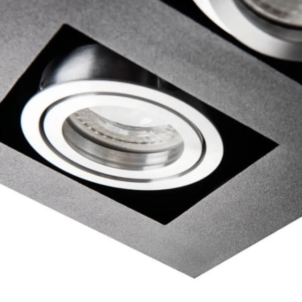 LED GU10 Deckenspot Armatur schwarz - zweifach für 2 LED GU10 Spots - exkl. LED Spots