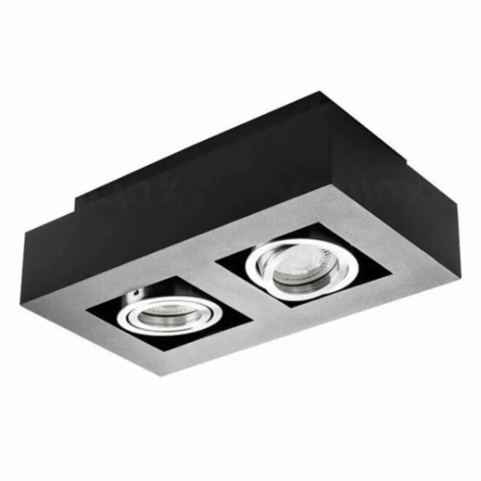 LED GU10 Deckenspot Armatur schwarz - zweifach für 2 LED GU10 Spots - exkl. LED Spots
