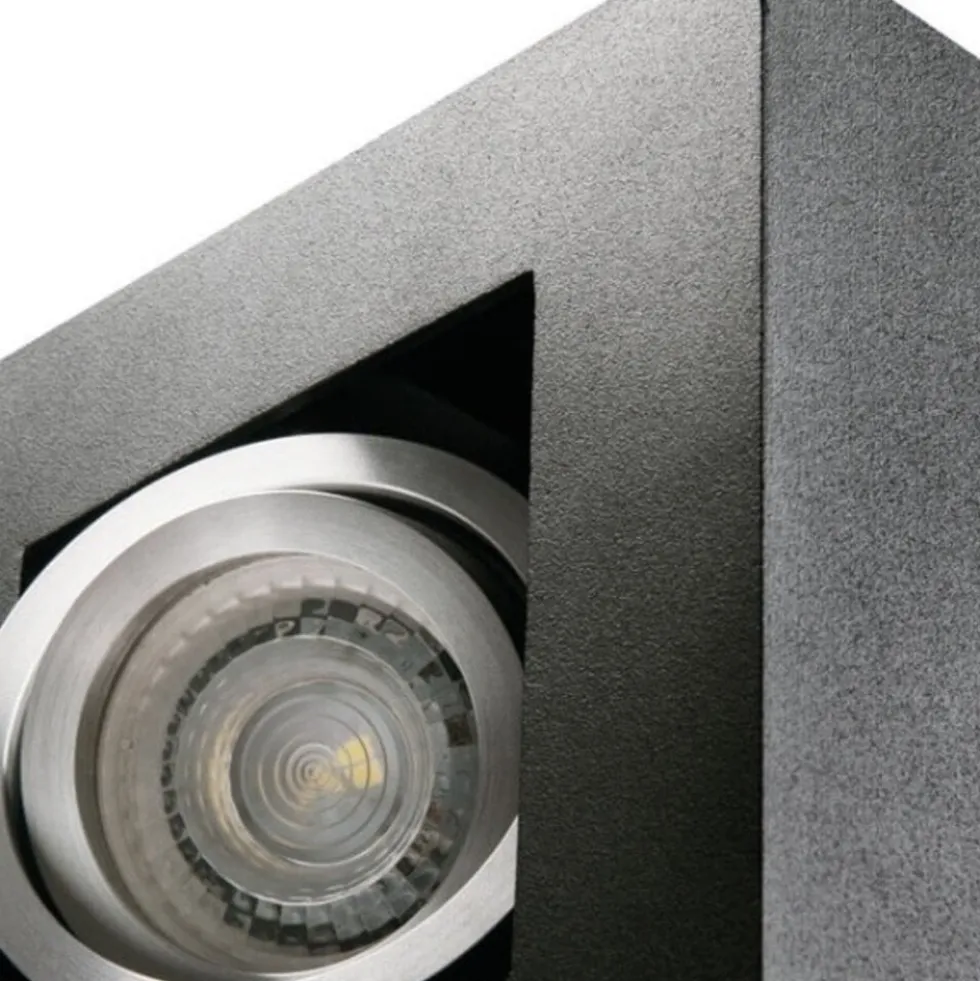 LED GU10 Deckenspot Armatur schwarz - zweifach für 2 LED GU10 Spots - exkl. LED Spots