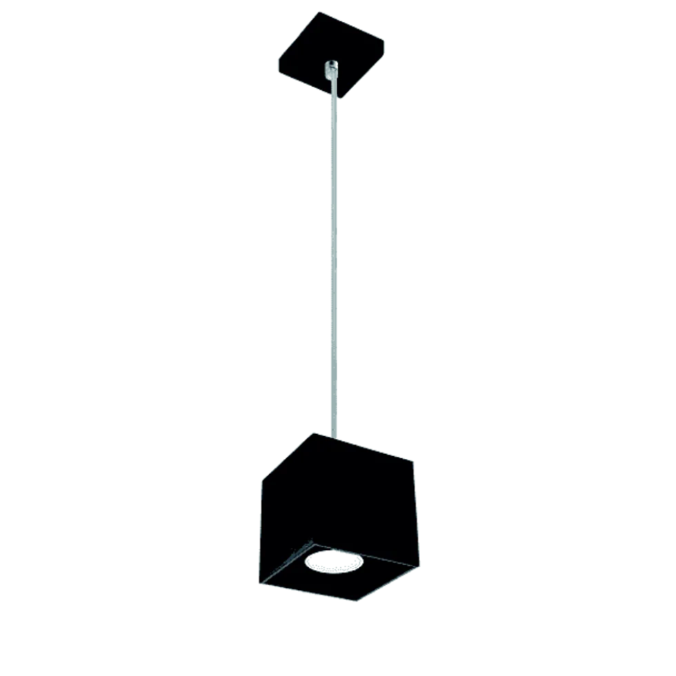 LED GU10 Deckenspot gesenkt Schwarz viereckig- 65cm Kabellänge - max. 40W