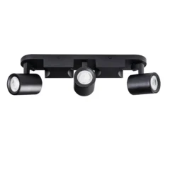 LED GU10 Deckenspot Wandspot schwarz - dreifach für 3 LED GU10 Spots