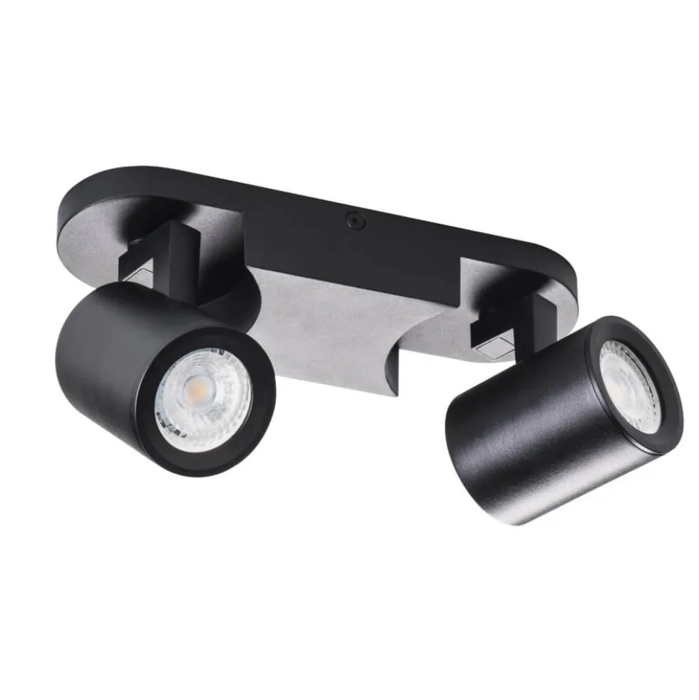 LED GU10 Deckenspot Wandspot schwarz - zweifach für 2 LED GU10 Spots