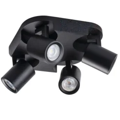 LED GU10 Deckenspot Wandspot schwarz - vierfach für 4 LED GU10 Spots