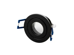 LED GU11 / MR11 Strahler Einbaurahmen 35mm - Schwarz rund - wasserdicht IP44 - Sägegröße 45mm - Außengröße 55mm