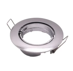 LED GU10 / MR16 Strahler - 74mm Einbaurahmen - chrom - rund - schwenkbar - Einbaugröße 82mm