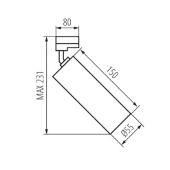 LED GU10 Schienenspot weiß - 3-Fase universal - für 1 LED GU10 Spot