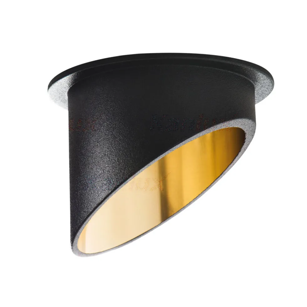 LED GU10 Strahler Einbaurahmen für 1 LED Spot Schwarz Gold rund - exkl. LED Spot