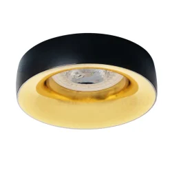 LED GU10 Strahler Einbaurahmen Schwarz Gold rund - für 1 LED GU10 Spot