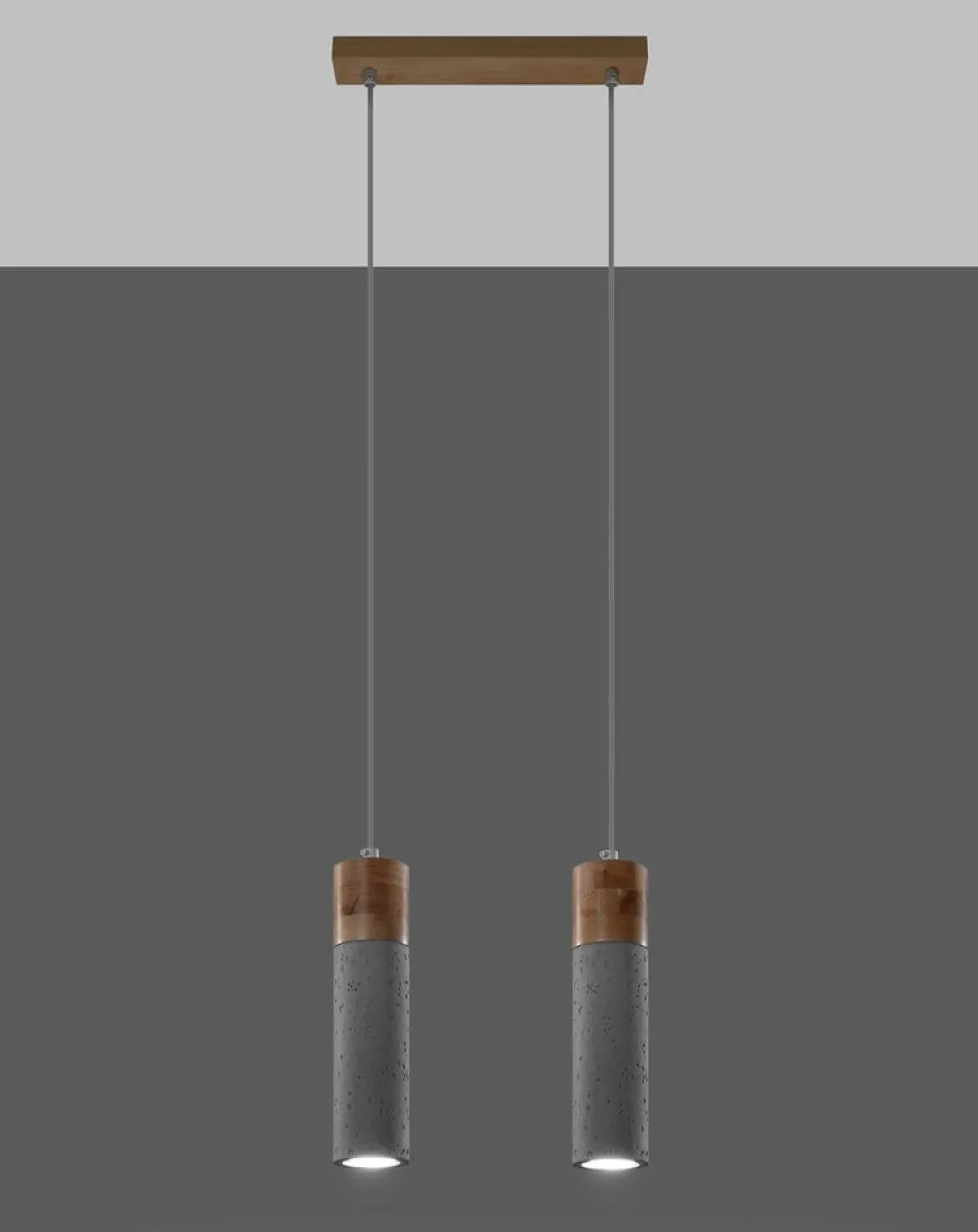 LED Hängeleuchte Beton Holz ZANE - 2 x GU10 Fassung - exkl. LED's