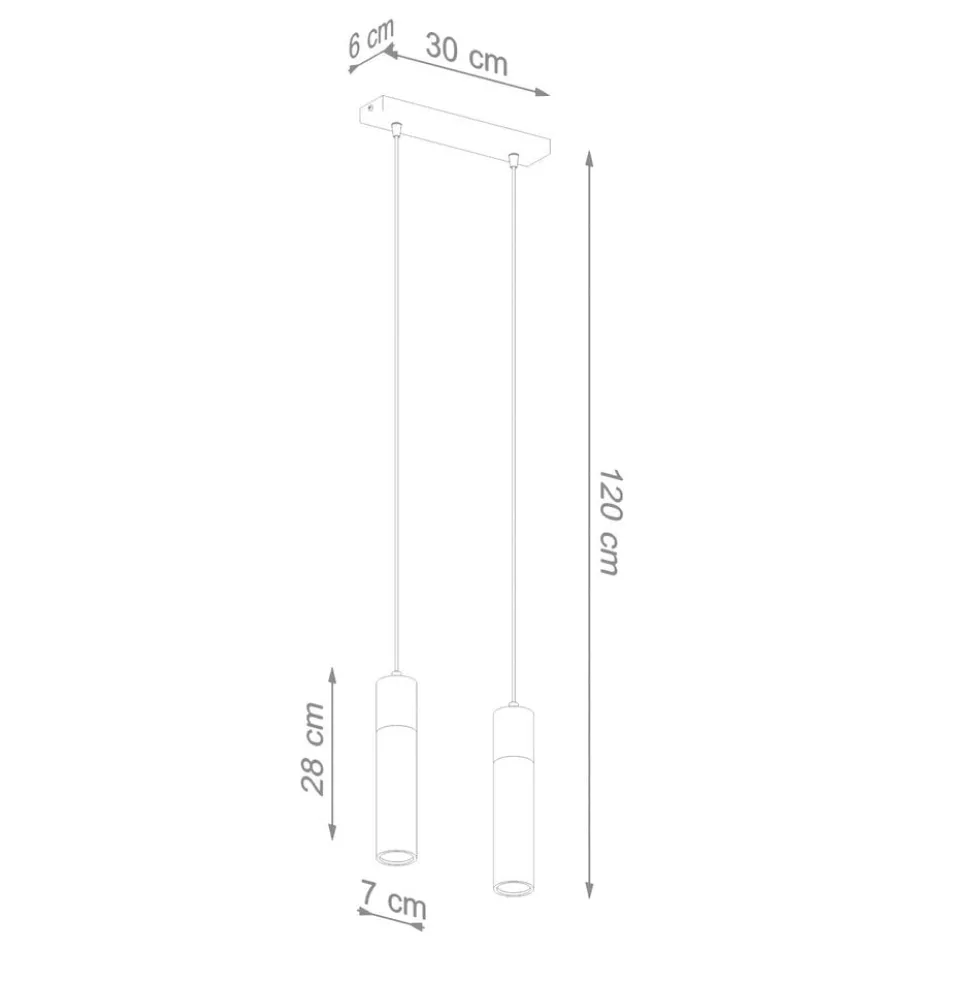 LED Hängeleuchte Beton Holz ZANE - 2 x GU10 Fassung - exkl. LED's