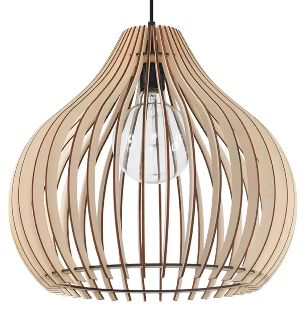 LED Hängeleuchte Holz APRILLA - 1 x E27 Fassung - exkl. LED's