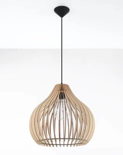 LED Hängeleuchte Holz APRILLA - 1 x E27 Fassung - exkl. LED's