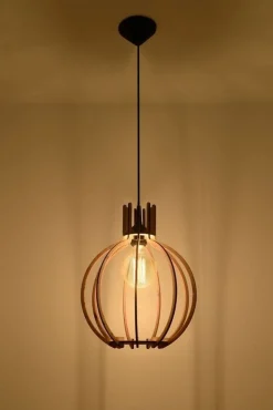 LED Hängeleuchte Holz ARANCIA - 1 x E27 Fassung - exkl. LED's