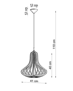 LED Hängeleuchte Holz ELZA - 1 x E27 Fassung - exkl. LED's