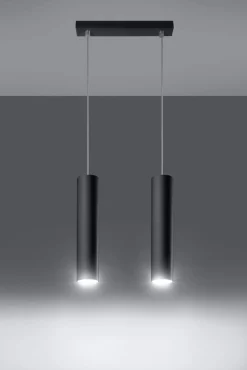 LED Hängeleuchte Mattschwarz LOOPEZ - 2 x GU10 Fassung - exkl. LED's