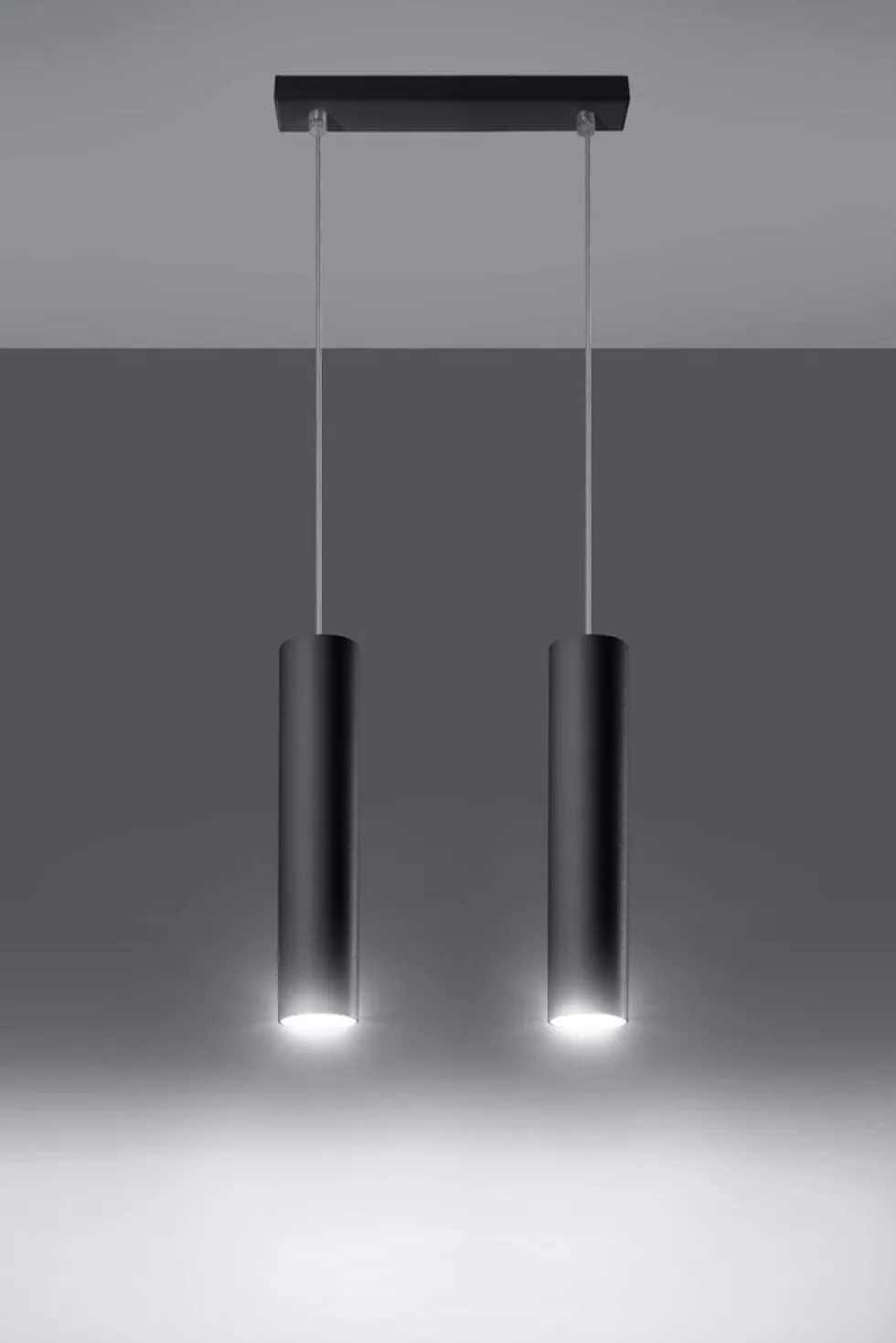 LED Hängeleuchte Mattschwarz LOOPEZ - 2 x GU10 Fassung - exkl. LED's