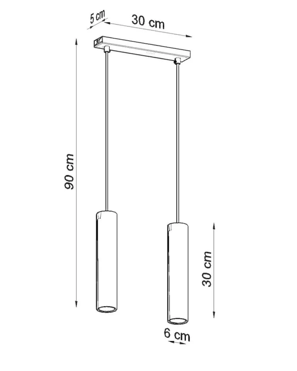 LED Hängeleuchte Mattschwarz LOOPEZ - 2 x GU10 Fassung - exkl. LED's