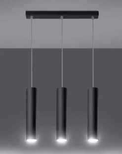 LED Hängeleuchte Mattschwarz LOOPEZ - 3 x GU10 Fassung - exkl. LED's
