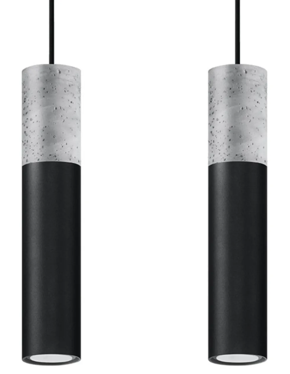 LED Hängeleuchte Schwarz Beton BORGIO - 2 x GU10 Fassung - exkl. LED's