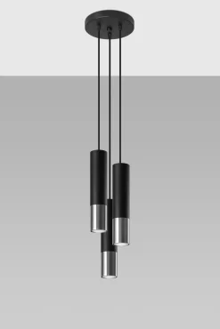 LED Hängeleuchte Schwarz Chrom LOOPEZ - 3 x GU10 Fassung - exkl. LED's