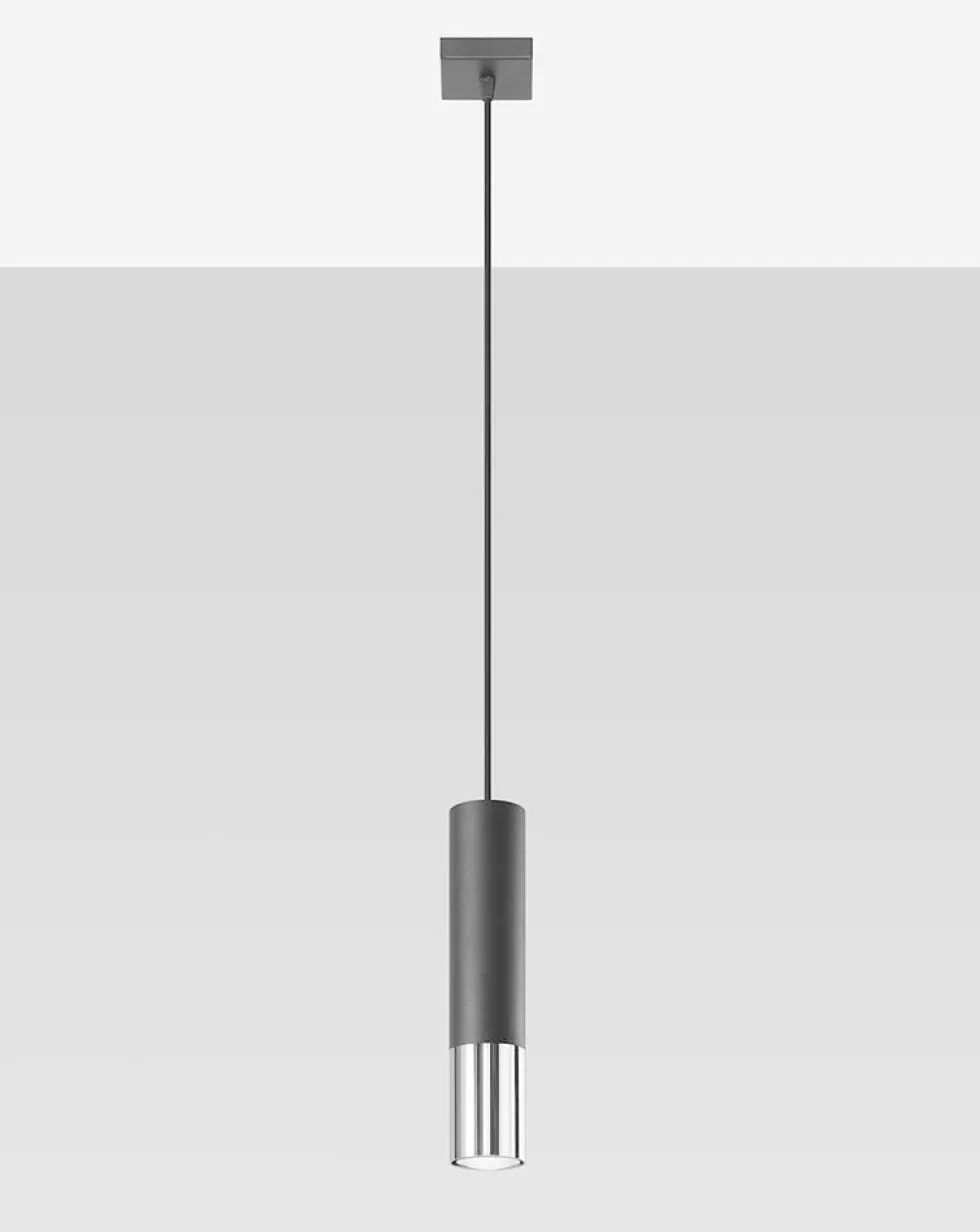 LED Hängeleuchte Schwarz Chrom LOOPEZ - 1 x GU10 Fassung - exkl. LED's