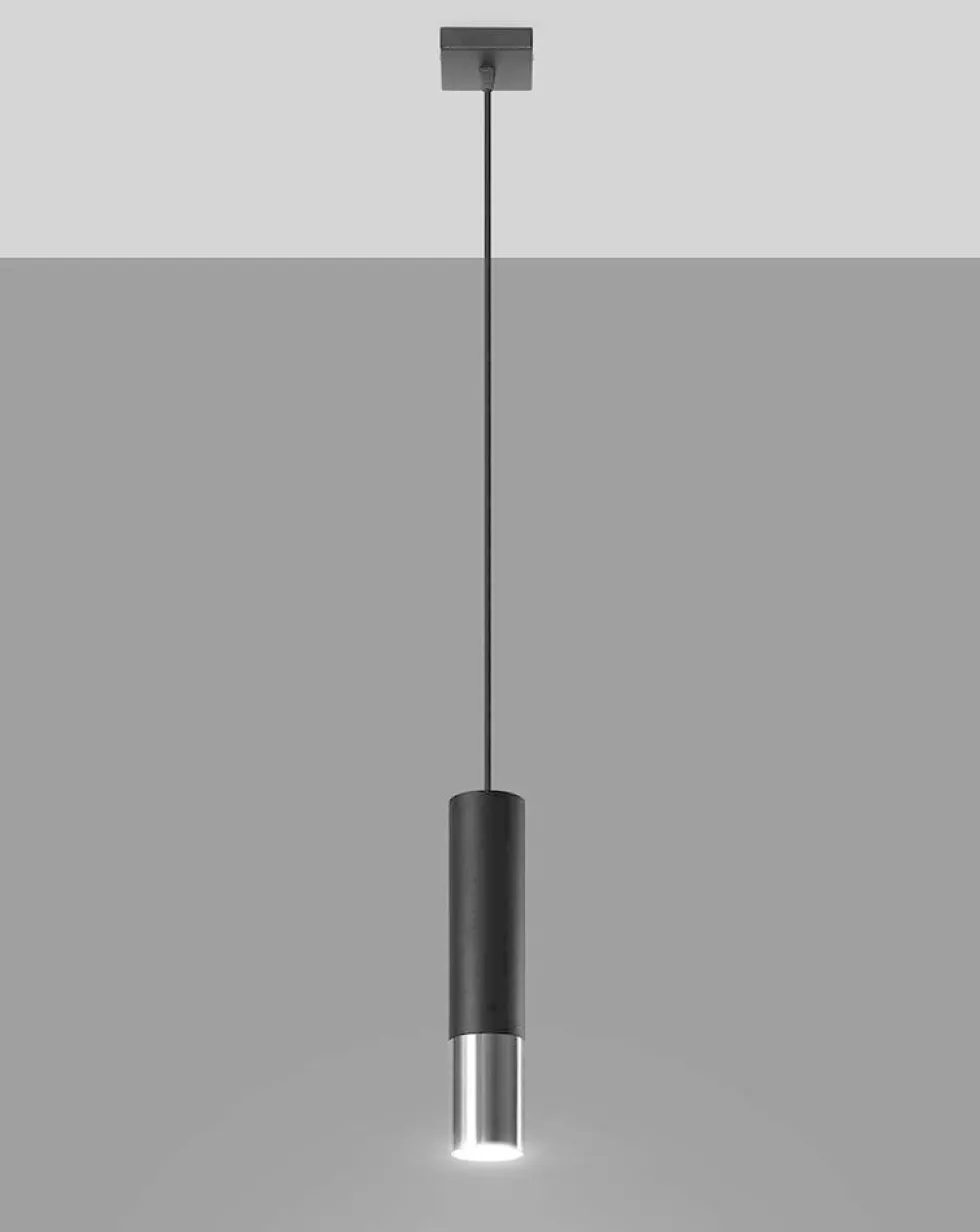 LED Hängeleuchte Schwarz Chrom LOOPEZ - 1 x GU10 Fassung - exkl. LED's