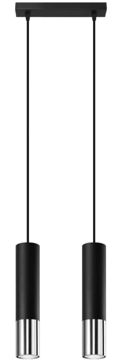 LED Hängeleuchte Schwarz Chrom LOOPEZ - 2 x GU10 Fassung - exkl. LED's