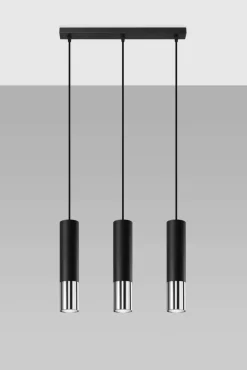 LED Hängeleuchte Schwarz Chrom LOOPEZ - 3 x GU10 Fassung - exkl. LED's