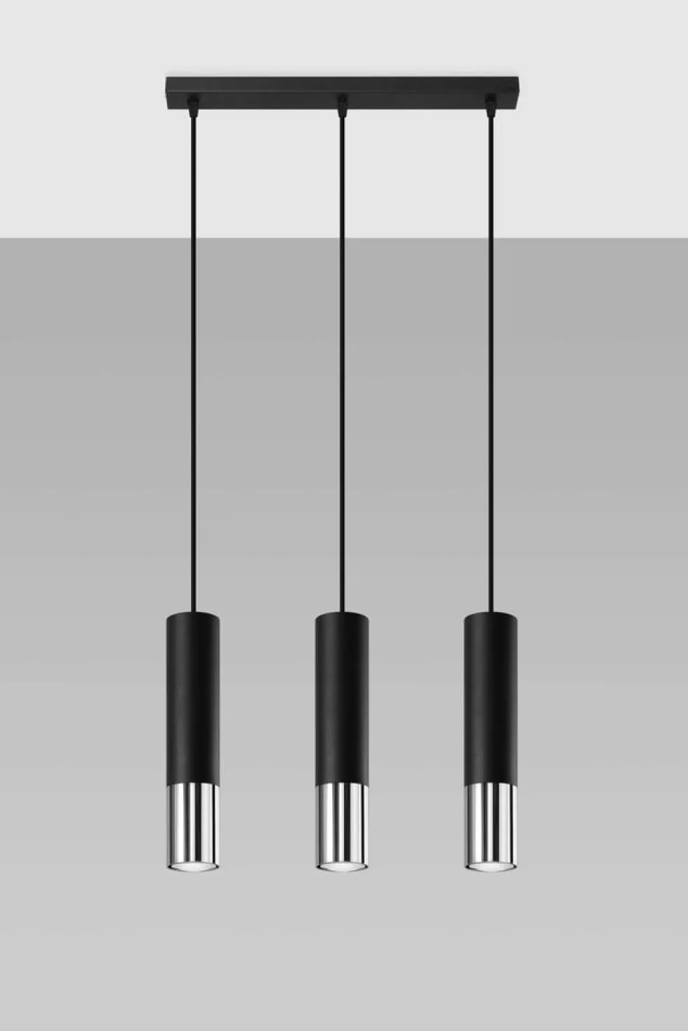 LED Hängeleuchte Schwarz Chrom LOOPEZ - 3 x GU10 Fassung - exkl. LED's