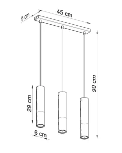 LED Hängeleuchte Schwarz Chrom LOOPEZ - 3 x GU10 Fassung - exkl. LED's
