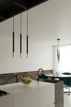 LED Hängeleuchte Schwarz Gold MOZAICA - 1 x G9 Fassung - exkl. LED's