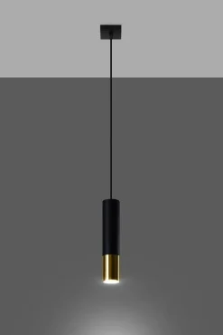LED Hängeleuchte Schwarz Gold LOOPEZ - 1 x GU10 Fassung - exkl. LED's