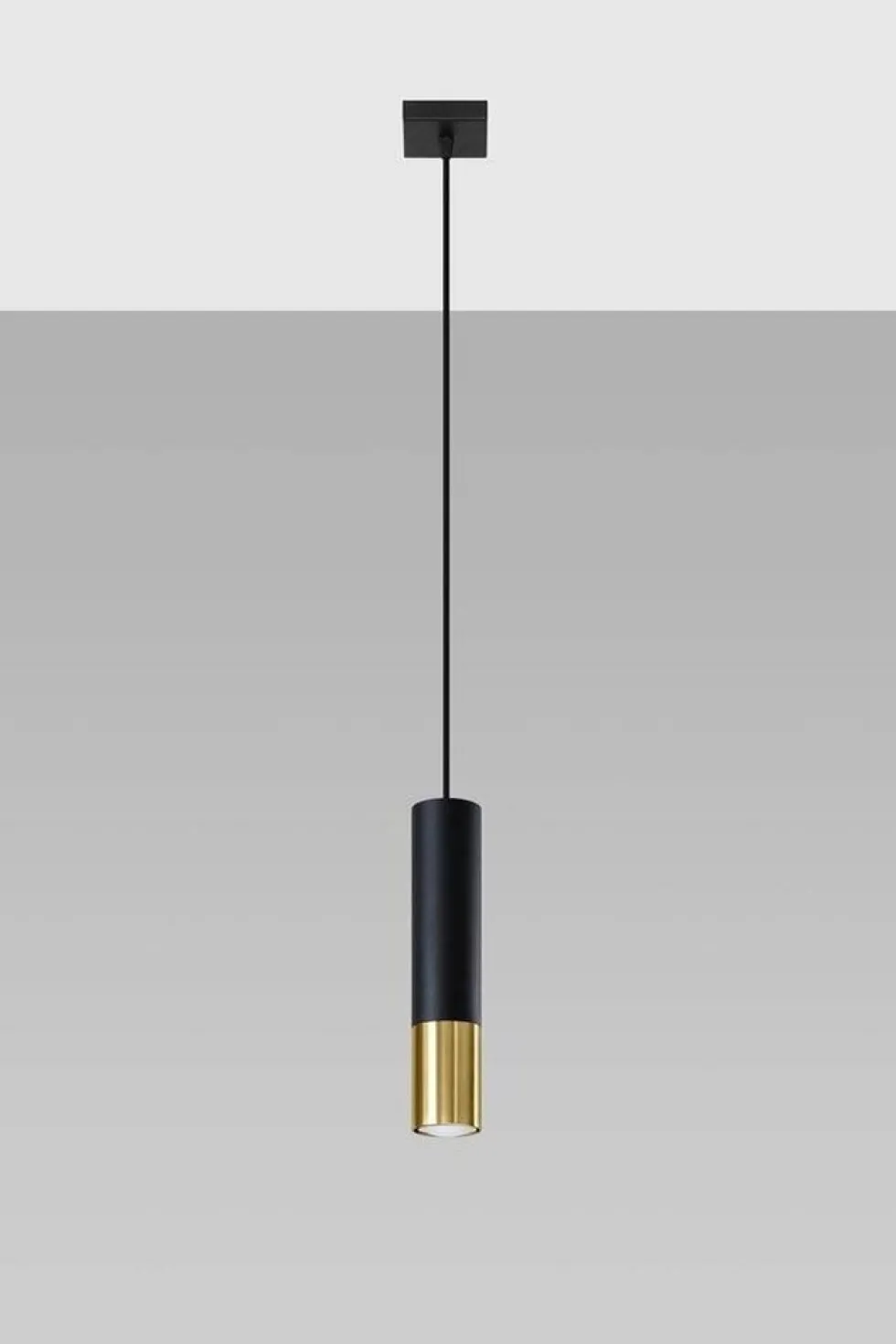 LED Hängeleuchte Schwarz Gold LOOPEZ - 1 x GU10 Fassung - exkl. LED's