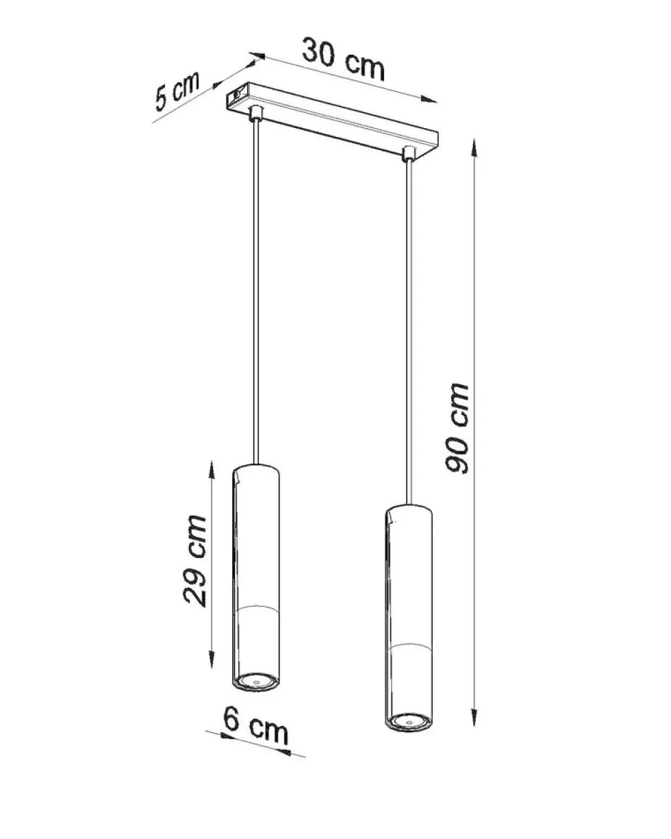 LED Hängeleuchte Schwarz Gold LOOPEZ - 2 x GU10 Fassung - exkl. LED's