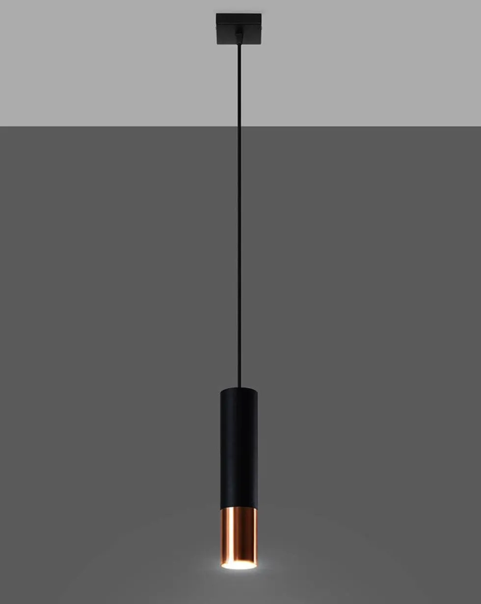 LED Hängeleuchte Schwarz Kupfer LOOPEZ - 1 x GU10 Fassung - exkl. LED's