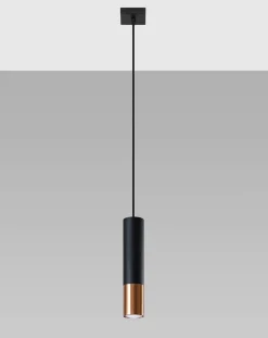 LED Hängeleuchte Schwarz Kupfer LOOPEZ - 1 x GU10 Fassung - exkl. LED's