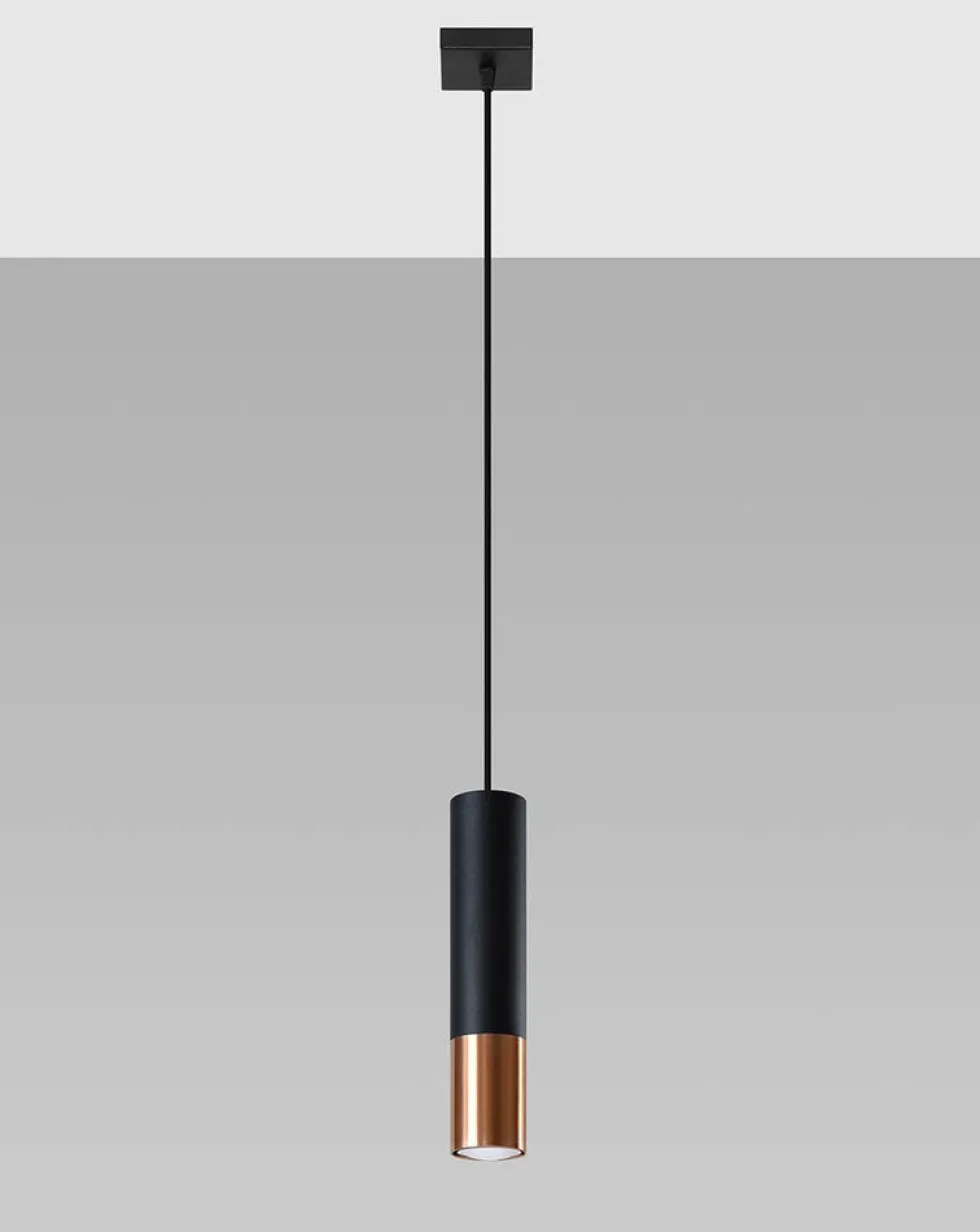 LED Hängeleuchte Schwarz Kupfer LOOPEZ - 1 x GU10 Fassung - exkl. LED's