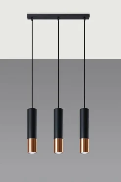 LED Hängeleuchte Schwarz Kupfer LOOPEZ - 3 x GU10 Fassung - exkl. LED's