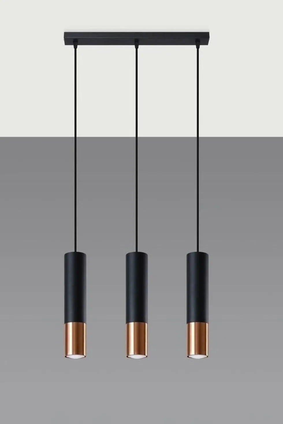 LED Hängeleuchte Schwarz Kupfer LOOPEZ - 3 x GU10 Fassung - exkl. LED's