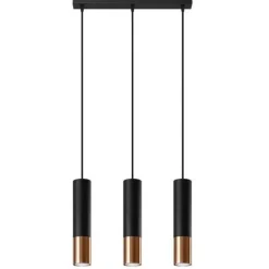 LED Hängeleuchte Schwarz Kupfer LOOPEZ - 3 x GU10 Fassung - exkl. LED's