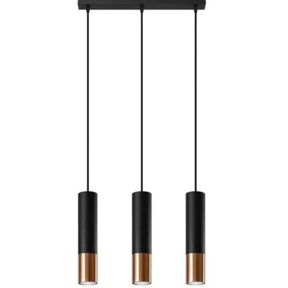 LED Hängeleuchte Schwarz Kupfer LOOPEZ - 3 x GU10 Fassung - exkl. LED's