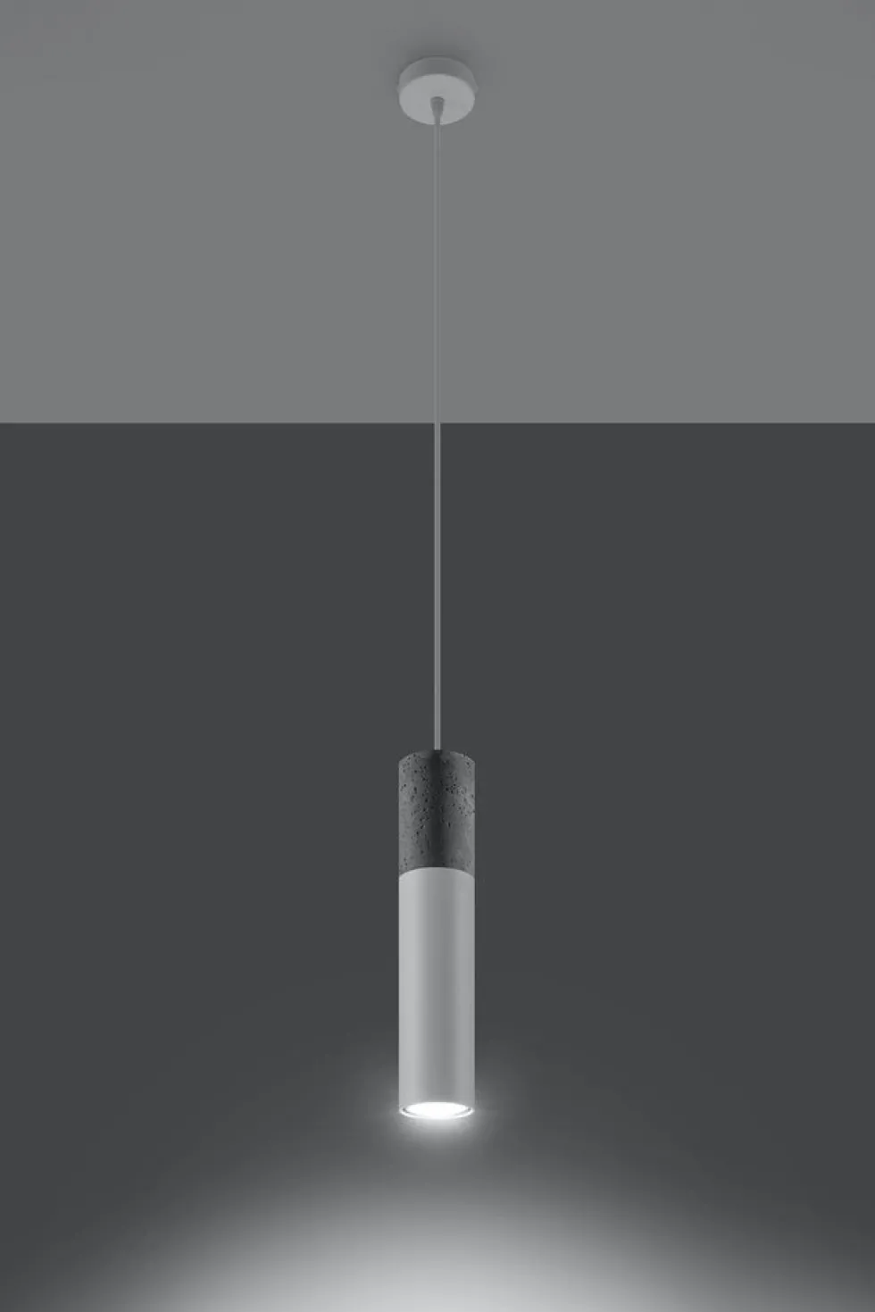 LED Hängeleuchte Weiß Beton BORGIO - 1 x GU10 Fassung - exkl. LED's