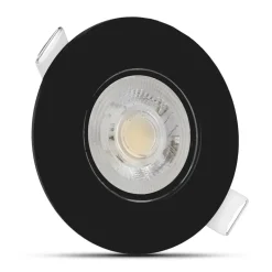 LED inbouwspot Zwart- 4,9W vervangt 41W - 480lm - 4000K - Kantelbaar - Niet Dimbaar - D90xH22mm